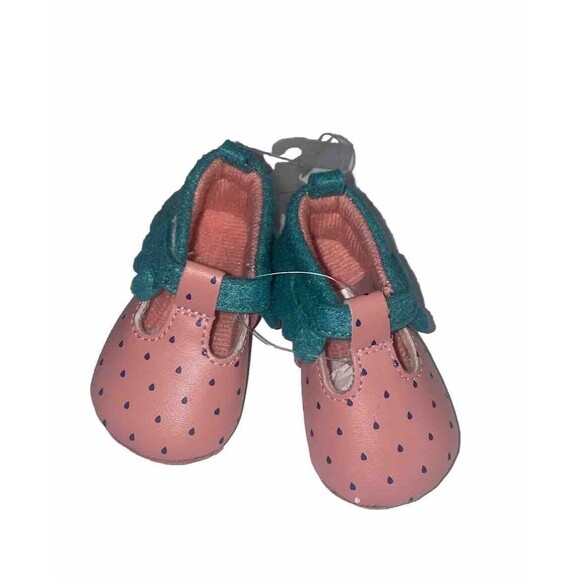 NWT “Cat & Jack” 0-3M Baby Girls' Pink Strawberry Moccasin style Shoes 🎀 💖🍓 - Picture 1 of 6